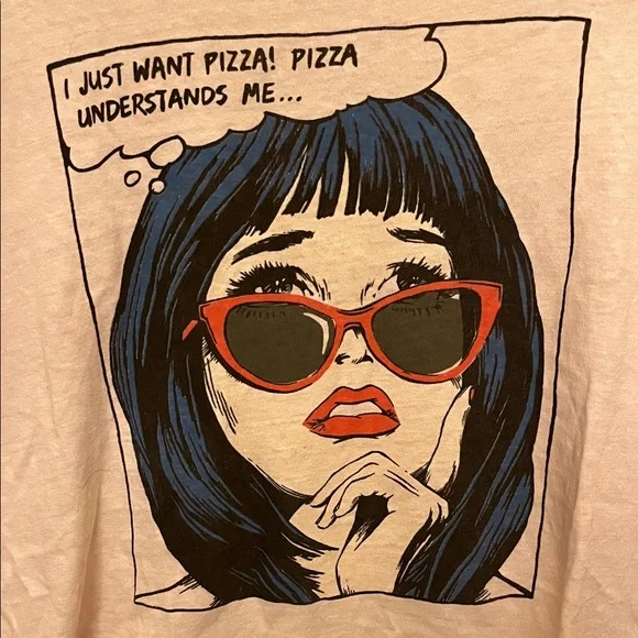 Re/Done Pink Classic Pizza Tee - Picture 3 of 7